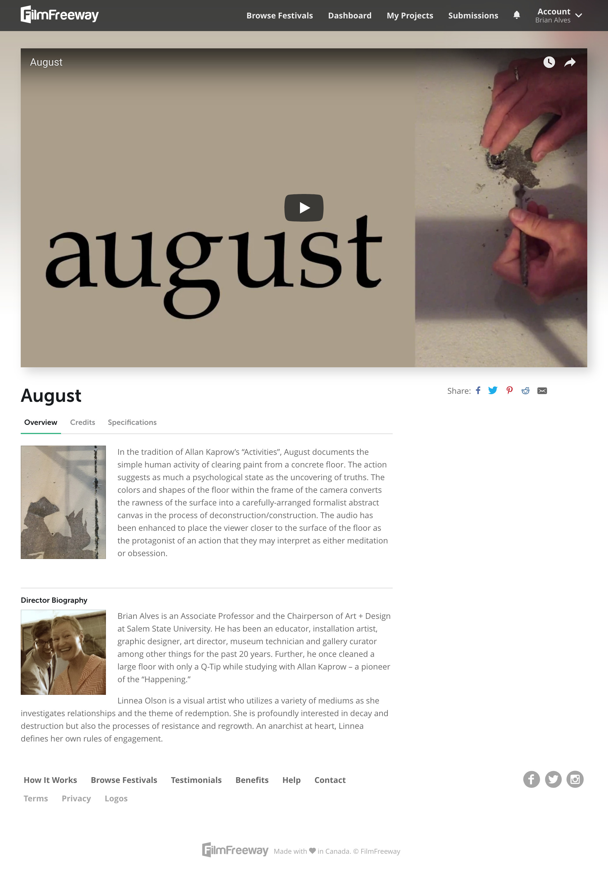 AUGUST Film Freeway